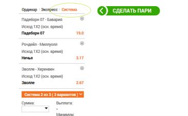 Ставки типа система. Примеры расчета.